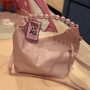 Juicy Couture Pink Beaded-Handle Shoulder Bag